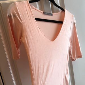 🌸 Intrigue Couture Ultra soft Stretch short sleeve high hip Baby Pink Bodysuit